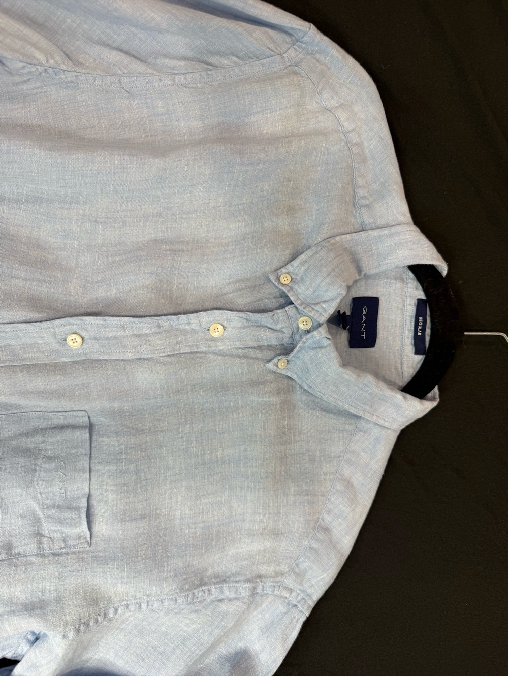 Gant Light Blue 100% Linen Long-Sleeve Dress Shirt - Picture 5 of 6